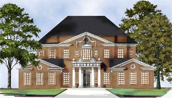 image of colonial house plan 7897